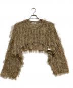 NOUNLESSナウンレス）の古着「クロップドニット　NO BRIGHT LOOP FRINGE SHORT KNIT」｜マルチカラー