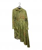 sodukスドーク）の古着「pleated dance long shirts」｜グリーン